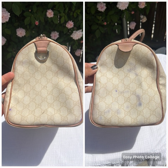 Gucci Script Web Boston Bag GG Coated Canvas.❤️ - Picture 5 of 17